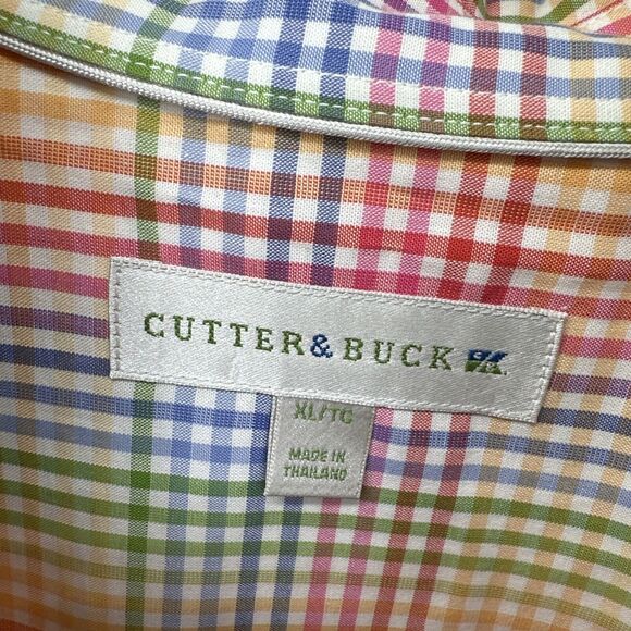 Cutter & Buck Shirt Mens XL Button Down Plaid Easter Spring Short Sleeves - Picture 2 of 9